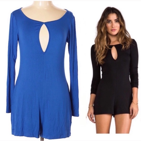 ✨HP✨ Blue Life Shortie Keyhole Jumpsuit Playsuit Romper - Picture 1 of 6